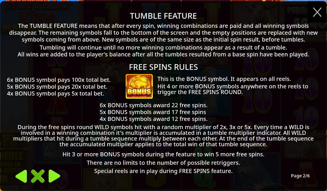 Buffalo King Megaways free spins rules stating that wild multipliers multiply between each other
